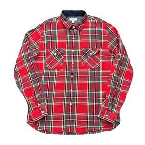 Wallace & Barnes Men's Multicolor Plaid Long Sleeve Flannel Shirt Size Large L